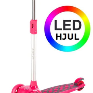 NILS Trehjulet Løbehjul PINK LED 2 - 8 år