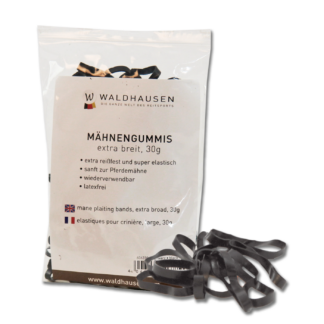 Waldhausen Silikone Manelastikker, Sort (ekstra brede)