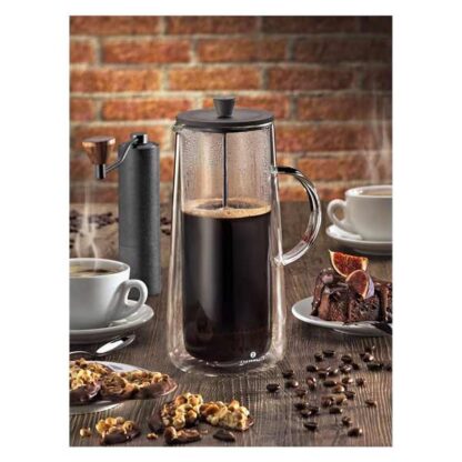 Zassenhaus Stempelkande 0,9 L (6 kopper) Aroma Press, Rustfri stål / glas